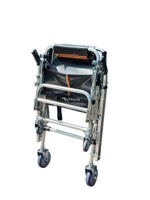 Zkładany, pogrubiony, ze stopu aluminiowego, z tkaniny PVC, z 4 kółkami i 6 uchwytami