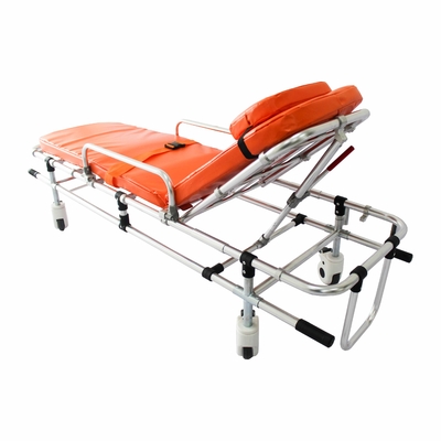 Dobra cena. Złożona z aluminium składalna podwójna rurka z niską pozycją Ambulans Stretcher awaryjny wózek ratunkowy regulowanie pleców w Internecie